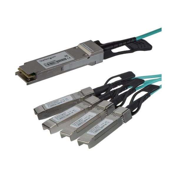AOCブレークアウトケーブル/15m/Cisco生産品QSFP-4X10G-AOC15M取り替えっこ/C9300 C3850相応う QSFP4X10AO15 1本