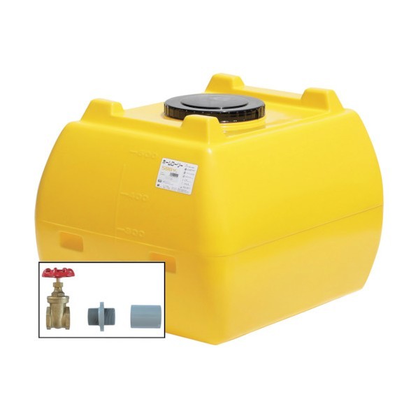 ※法人専用品※スイコー ホームローリータンク500(フタ含む)ドレンバルブセット(40A)付 檸檬 HLT-500+VALVE-SET40A 1点
