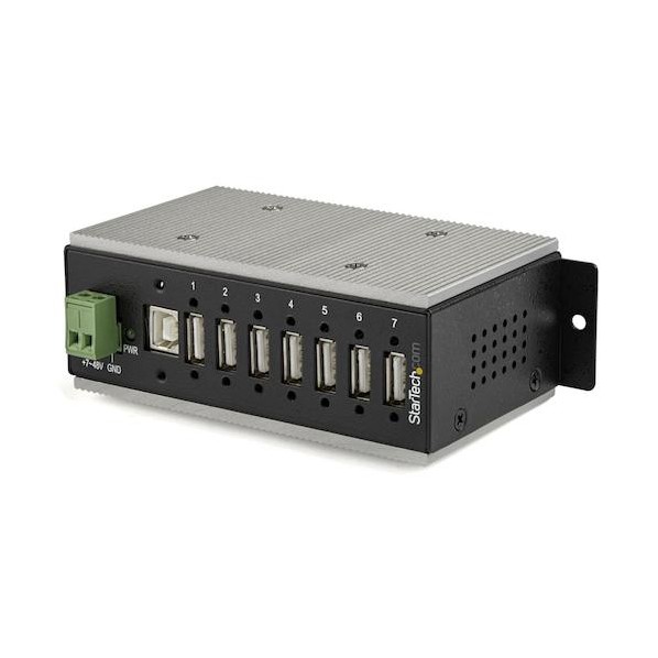 USBこしき/USB 2.0繋ぎ合わせる/7界面/加工用金属元素筐体/ESD防御すること/350Wサルゼ防御すること/DIN軌跡･壁面備え付ける相応う HB20A7AME 1個