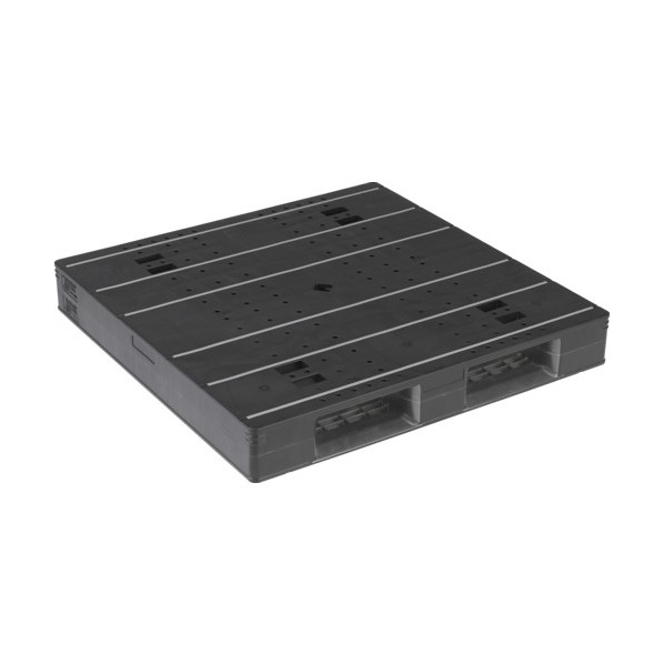 ※法人専用品※サンコー プラスチックパレット 840003 LX-1111D2黒 SK-LX-1111D2-BK 1点