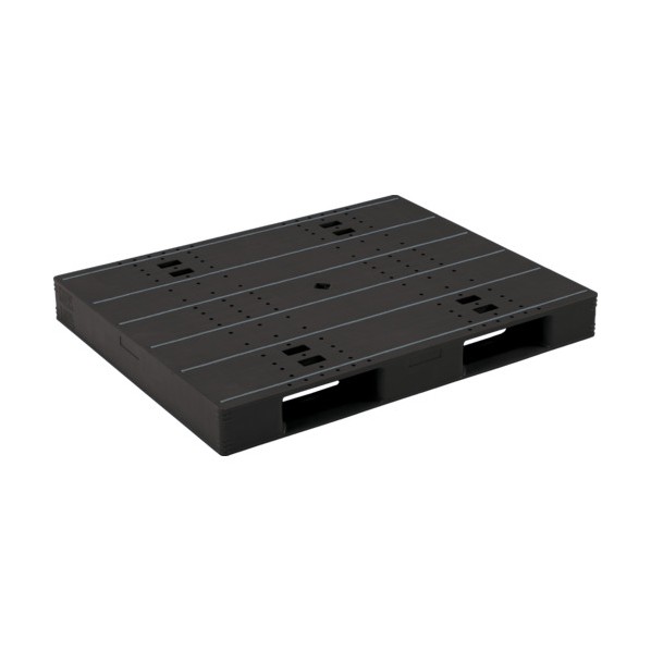 ※法人専用品※サンコー プラスチックパレット 840009 LXー1114D2黒 SK-LX-1114D2-BK 1点