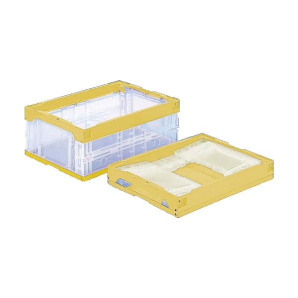 ※法人専用品※サンコー 折りたたみコンテナー 551000 オリコン30B 透明黄 SKO-30B-TMYE 1点
