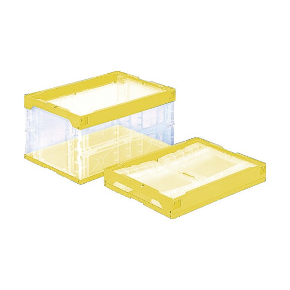 ※法人専用品※サンコー 折りたたみコンテナー 551200 オリコン40B透明黄(底面嵌合突起有) SKO-40B-TMYE 1点｜DIY FACTORY ONLINE SHOP