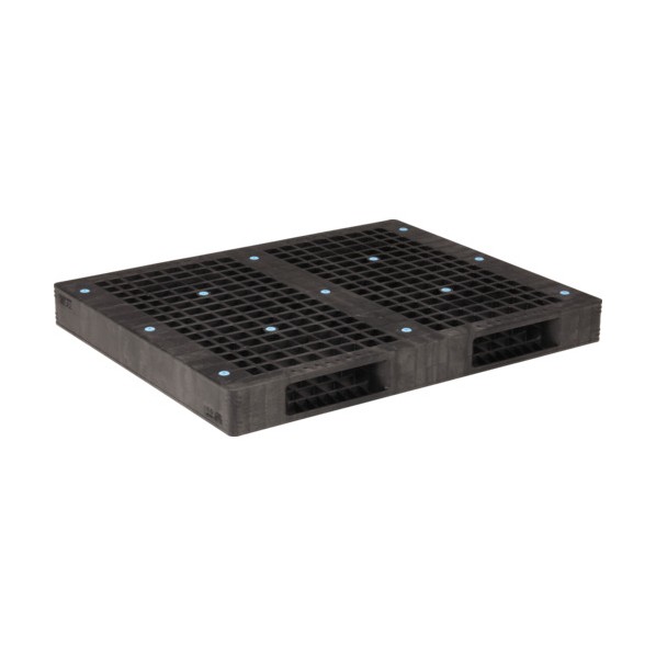 ※法人専用品※サンコー プラスチックパレット 813206 R2-115145F ブラック SK-R2-115145F-BK 1点