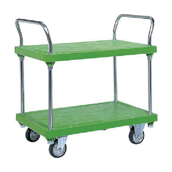 ※法人専用品※サンコー 樹脂製運搬車 805405 ハンドカー(両袖2段タイプ) 緑 805405GR00 1点