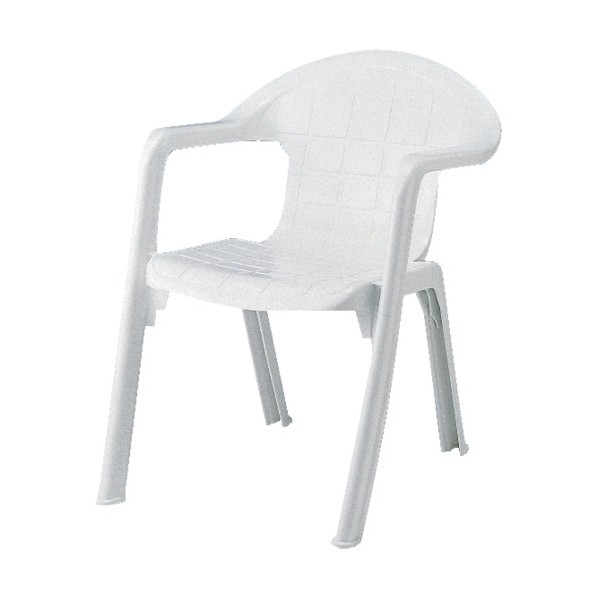 ※法人専用品※サンコー プラスチック製チェアー 807001 エコンチェアーNo.1白 SK-807001-WH 1点