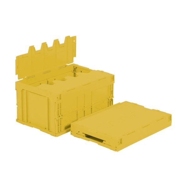 ※法人専用品※サンコー フタ一体型折りたたみコンテナー 551210 サンクレットオリコン40B SKSO-40B-YE 1点