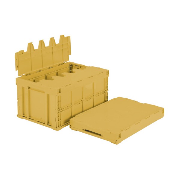 ※法人専用品※サンコー フタ一体型折りたたみ入れもの 552690 サンクレットオリコン75B SKSO-75B-YE 1点