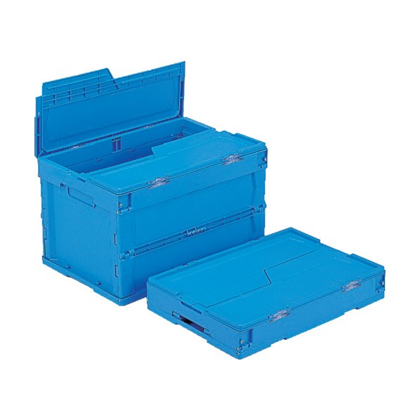 ※法人専用品※サンコー フタ一体型折りたたみコンテナー 554460 サンクレットオリコン51B SKSO-51B-BL 1点