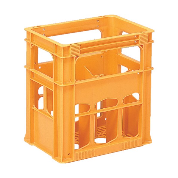 ※法人専用品※サンコー 清酒コンテナー 203706 三甲型用(窓有) オレンジ SK-203706-OR 6本｜DIY FACTORY ONLINE SHOP