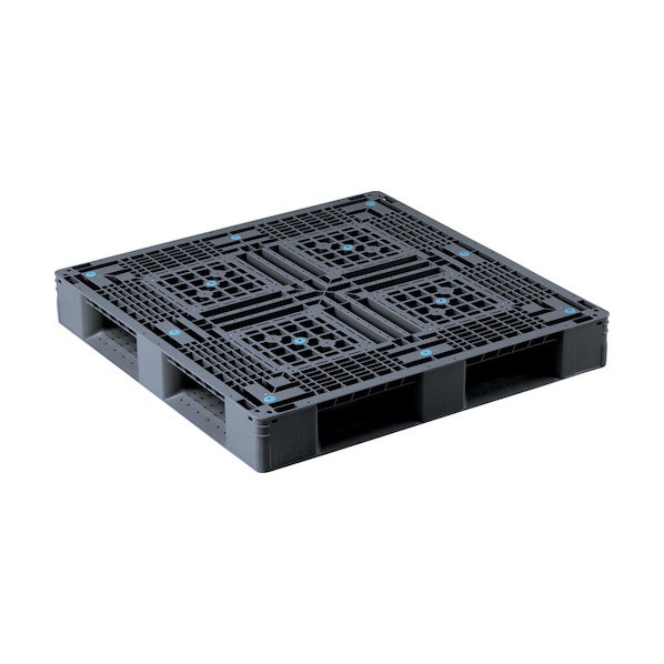 ※法人専用品※サンコー リサイクルプラスチックパレット D4-1111-2（PE） 812175 黒いこと 81217500BKRCE 1点