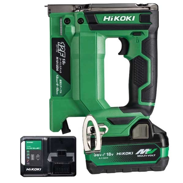 HiKOKI(ハイコーキ) 18V 申し受ける式 タッカ フルセット (蓄電池1個･申し受ける器付) ステープル幅12粍 N1812DA (XPZ) 1台