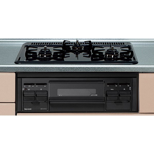 タカラスタンダード ■プロパンガス ホーロートッププレート(3口コンロ･片面焼きグリル) 幅60cm シルバー TN36V-60 1点