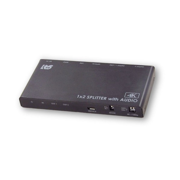 ラトックシステム 4K60Hz/ダウンスケール対応 外部音声出力付 HDMI分配器(1入力2出力) RS-HDSP2PA-4K 1点