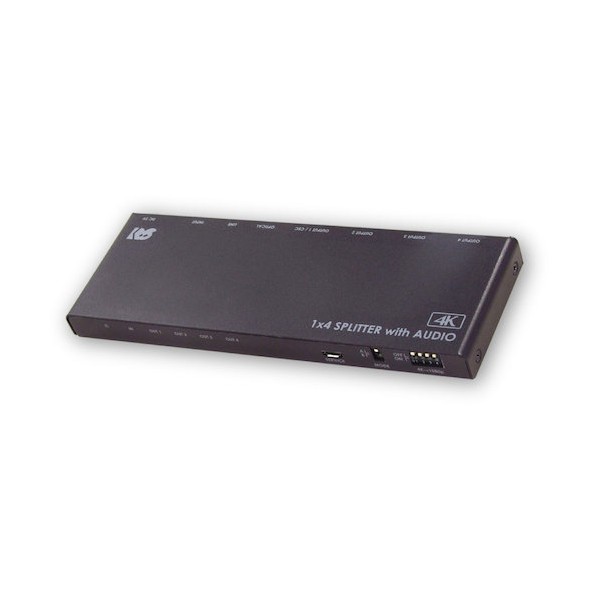 ラトックシステム 4K60Hz/ダウンスケール対応 外部音声出力付 HDMI分配器(1入力4出力) RS-HDSP4PA-4K 1点