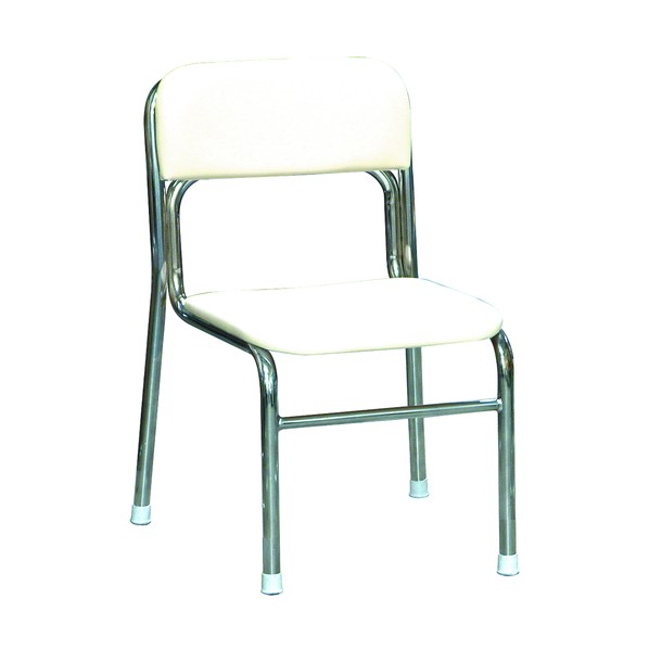 ※法人専用品※ルネセイコウ リブラ チェア ホワイト/クロムメツキ SL-34C 1台