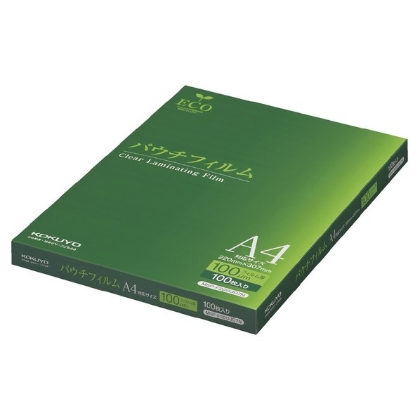 パウチフィルム(100μm)A4大いさ用220X307粍100枚 W220 D307 H1 MSP-F220307N 1個
