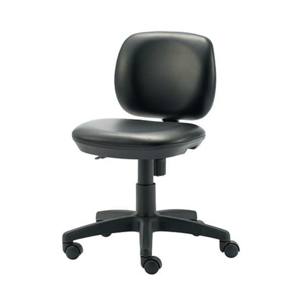 ※法人専用品※プラス 889260)事務イス KC-JF62NL ブラック レザー張り KC-JF62NL BK 1点｜DIY FACTORY ONLINE SHOP