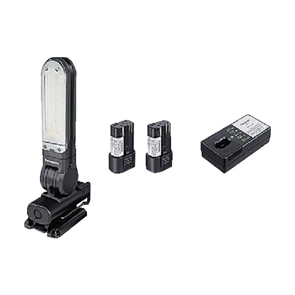充電LEDマルチ投光器 工事用 セット品 黒 EZ3720F07W-B
