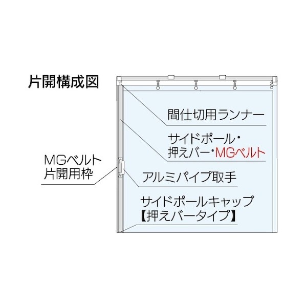 ※法人専用品※岡田装飾金物 間仕切カーテン 間仕切ポールセット(ベンダー用)片開セット 3.5m 90BS35C 1組|DIY FACTORY ONLINE SHOP