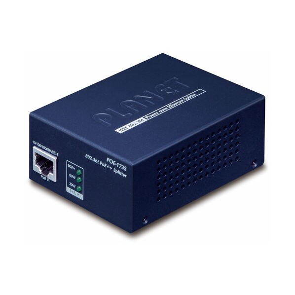 シングル界面1000Mbps 802．3bt PoE＋＋スプリッタ POE-173S