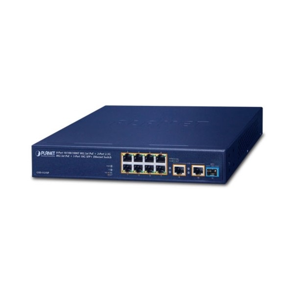 PoE＋ギガビットイーサネットスイッチ2．5G対応10G SFPポート付 GSD-1121XP