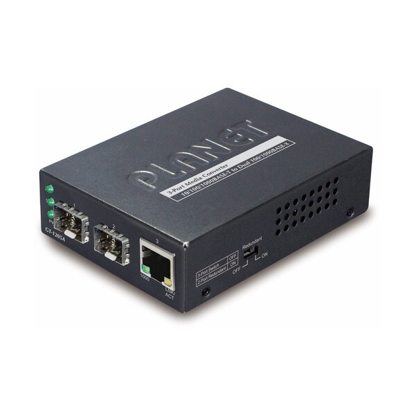 1000BASE-T ～ デュアル 1000BASE-X SFP 手段変換器 GT-1205A