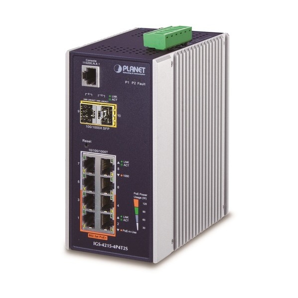 工業用PoE＋マネージドギガビットイーサネットスイッチSFP界面付 IGS-4215-4P4T2S