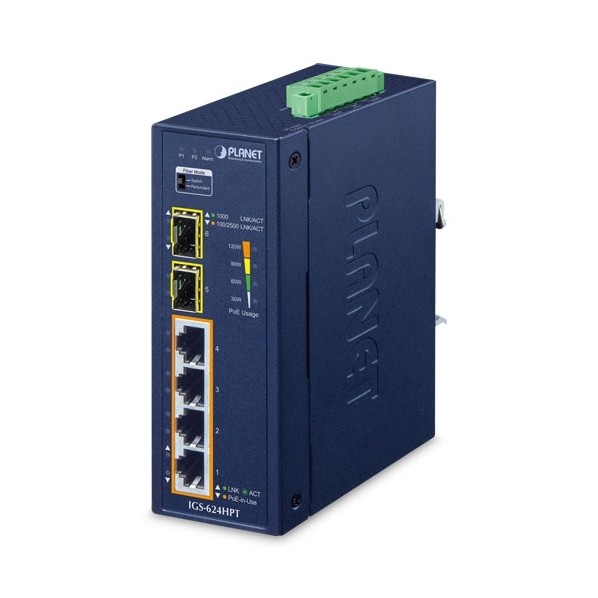 産業用PoE+ギガビットイーサネットスイッチ2.5G SFPポート付 IGS-624HPT