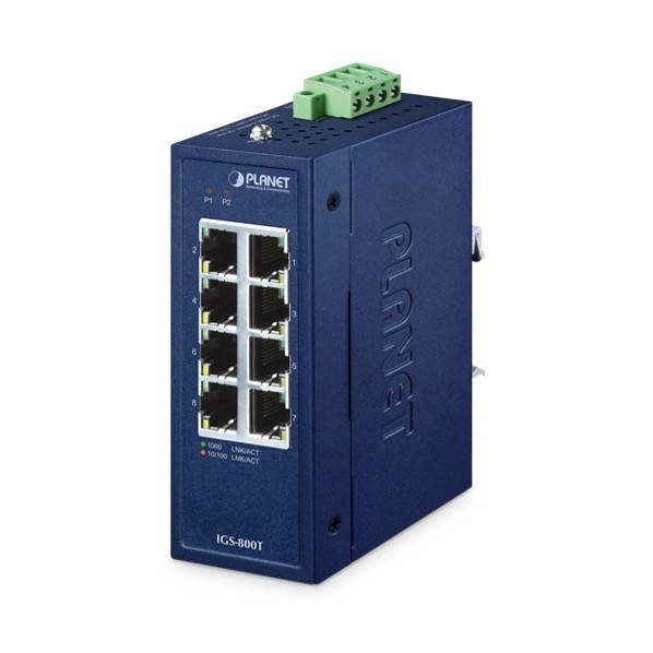 パウダーコンパクト工業用8界面10/100/1000Tギガビットイーサネットスイッチ IGS-800T