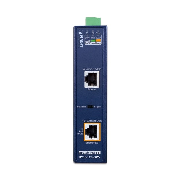 工業用マルチギガビットPoE＋＋インジェクター IPOE-171-60W