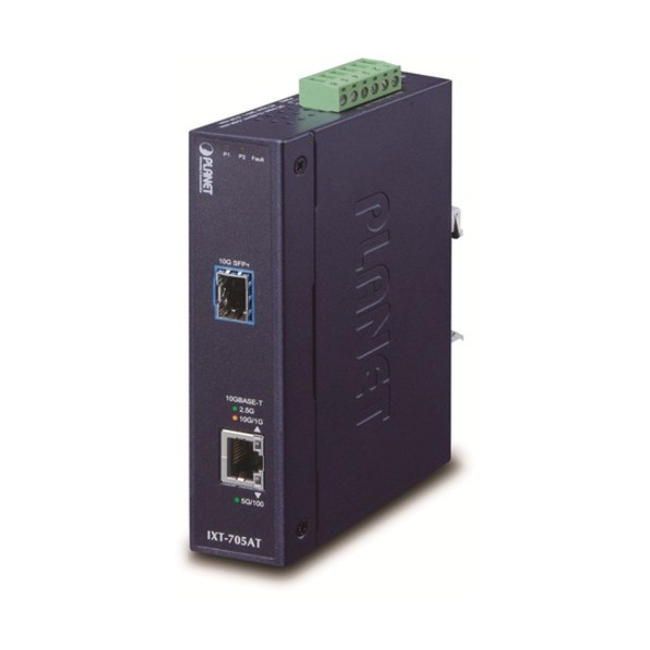 産業用メディアコンバータ RJ45（10G/5G/2．5G/1G/100M） SFP＋（10G） IXT-705AT