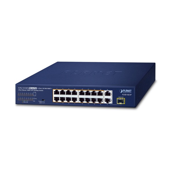 PoE＋ファストイーサネットスイッチギガ･SFPジャズバンド界面付 FGSD-1821P