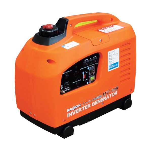 PAOCK インバータ発生機 0.9kw オレンジ色 460×385×245粍 HT-900 1台 電動工具本体-その他-発電機・ポータブル電源