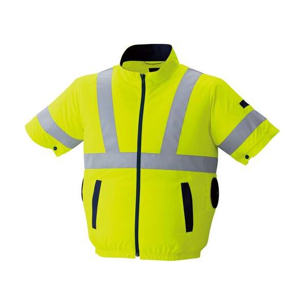 空調服高視認半袖ブルゾン 横ファン 9211 L 蛍光イエロー L 蛍光イエロー 9211 L 14 1個|DIY FACTORY ONLINE SHOP
