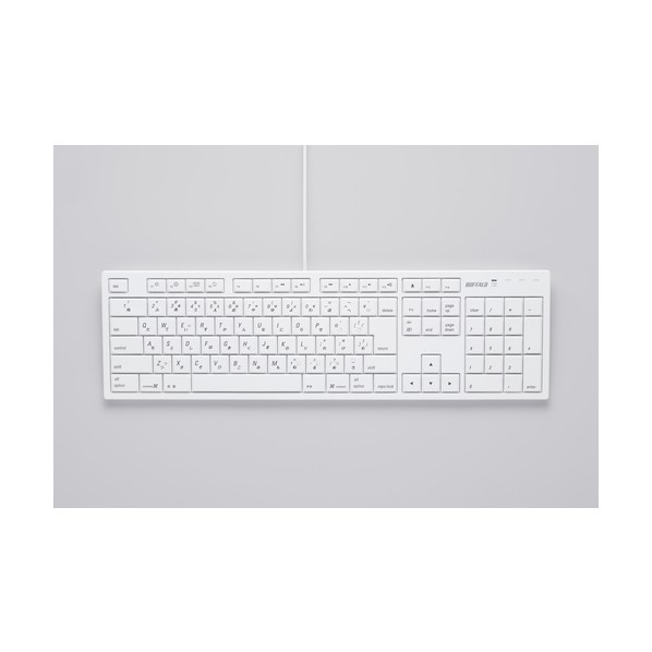 バッファロー USB接続 有線キーボード Macモデル ホワイト BSKBM01WH 1個