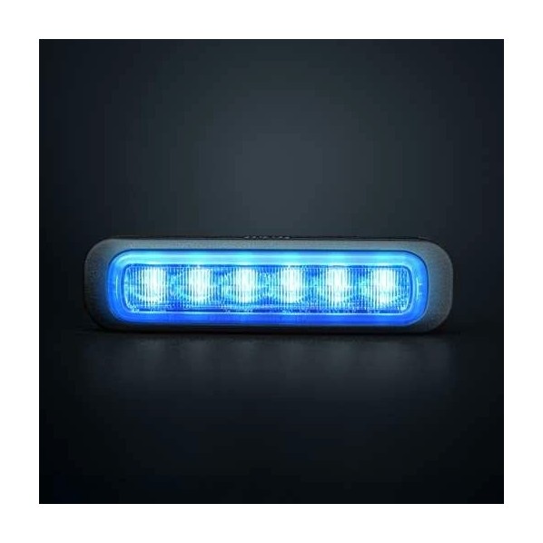 DARK KNIGHT STROBE LIGHT LED ストロボライト W218 Warning lamp 横129.2mm x 高さ33.2mm x奥行14.8mm (ビス間隔約120mm) 発行色 ブルー 850404フﾞルー 1個