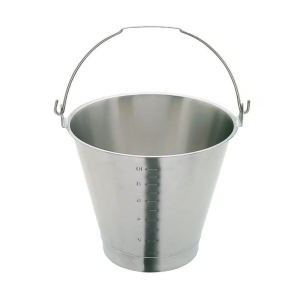スギコ産業 18-8 目盛付バケツ(ベース付) φ310×H276mm SH-549-13WBM 1個|DIY FACTORY ONLINE SHOP