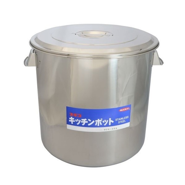 スギコ産業 18-8 目盛付深型キッチンポット(手付) φ450×H450mm SH-4645 1PC
