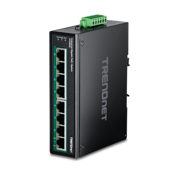 加工用スイッチングこしき 8界面 加工用ギガビットPoE＋ DIN軌跡取り替えっこ 24-56V TI-PG80B