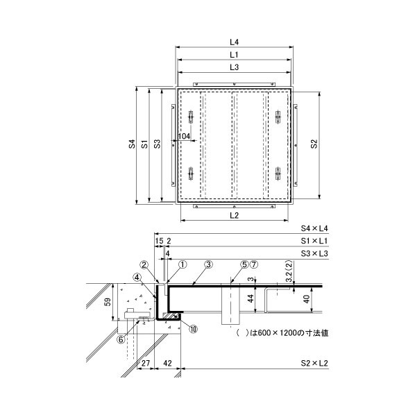 大口径マシンハッチ Pタイル貼物用 ステンレス目地 一般型 屋内用(歩行用) BH-7S 1000×1000 1台|DIY FACTORY ONLINE SHOP