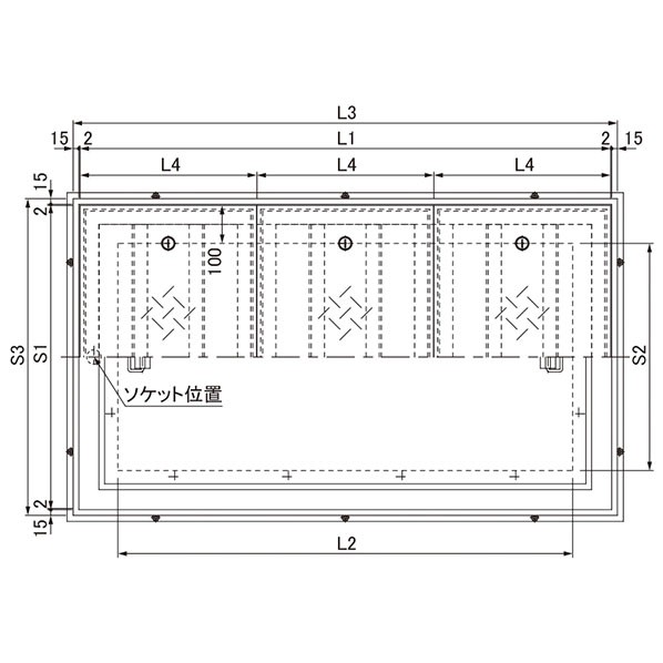 大口径マシンハッチ スチール縞鋼板蓋 二重蓋 密閉型 T-2用 BH-CSW-2 1000×1000 1個|DIY FACTORY ONLINE SHOP