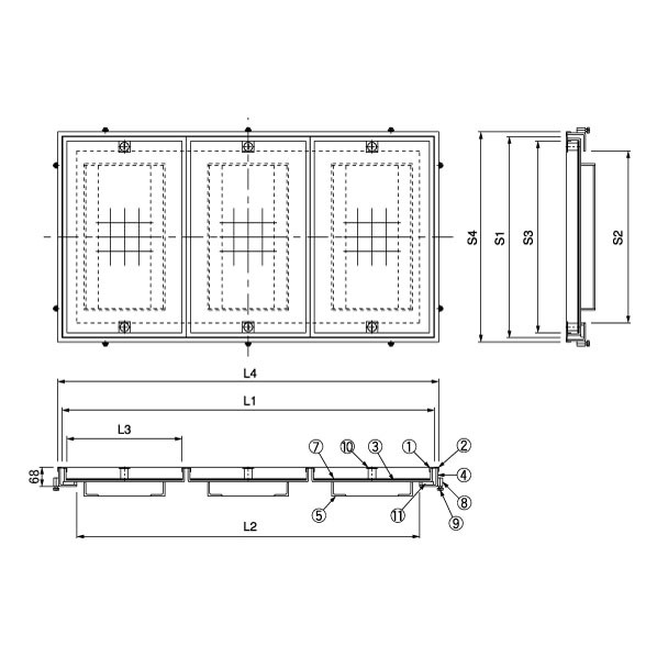大口径マシンハッチ モルタル充填用 一般形 ステンレス目地 T-14用 BH-8S-14 700×1900 1台