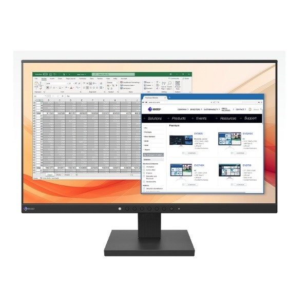 液晶ディスプレイ HDMI、DisplayPort、D-Sub 21.5型 (55.0 cm) セレーングレイ EV2130-HDGY 1点