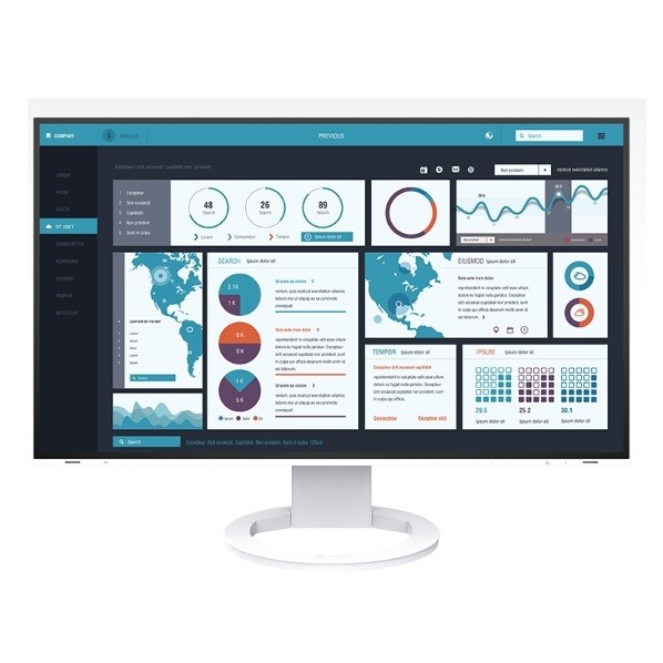 液晶ディスプレイ HDMI、DisplayPort、USB Type-C 27.0型 (68.5 cm) ホワイト EV2795-WT 1点