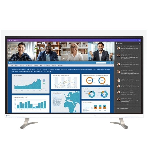 液晶ディスプレイ HDMI×2、DisplayPort、USB Type-C 42.5型 (108.0 cm) ホワイト EV4340X-WT 1点