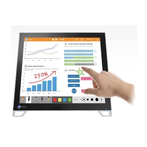 EIZO タッチパネル備え付ける色合い液晶管する 17.0型 (43.0 糎) 黒いこと FDS1783T-LBK 1点
