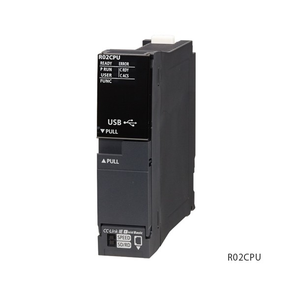 制御装置 PLC(IQ-R続きもの) 高さ106x幅27.8x奥ふかさ110粍 R02中央処理装置 1点