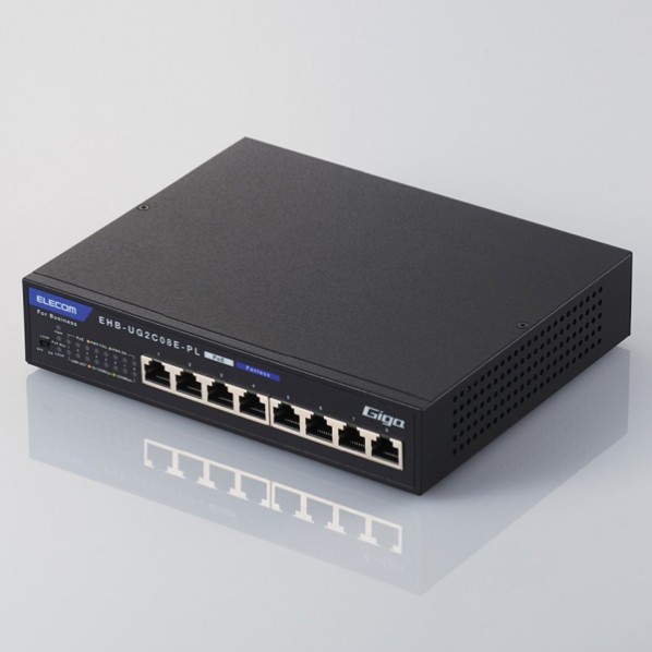 エレコム 座標軸2 Giga相応う PoE アンマネージスイッチ EHB-UG2C08E-PL 1点