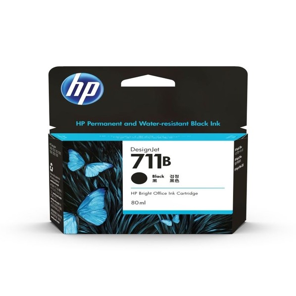 HP711Bインクカートリッジ ブラック80ml 3WX01A 1点
